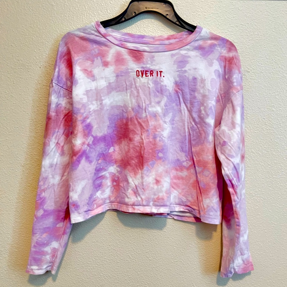 Pink & Purple Tie-dye Long Sleeve Shirt (S)